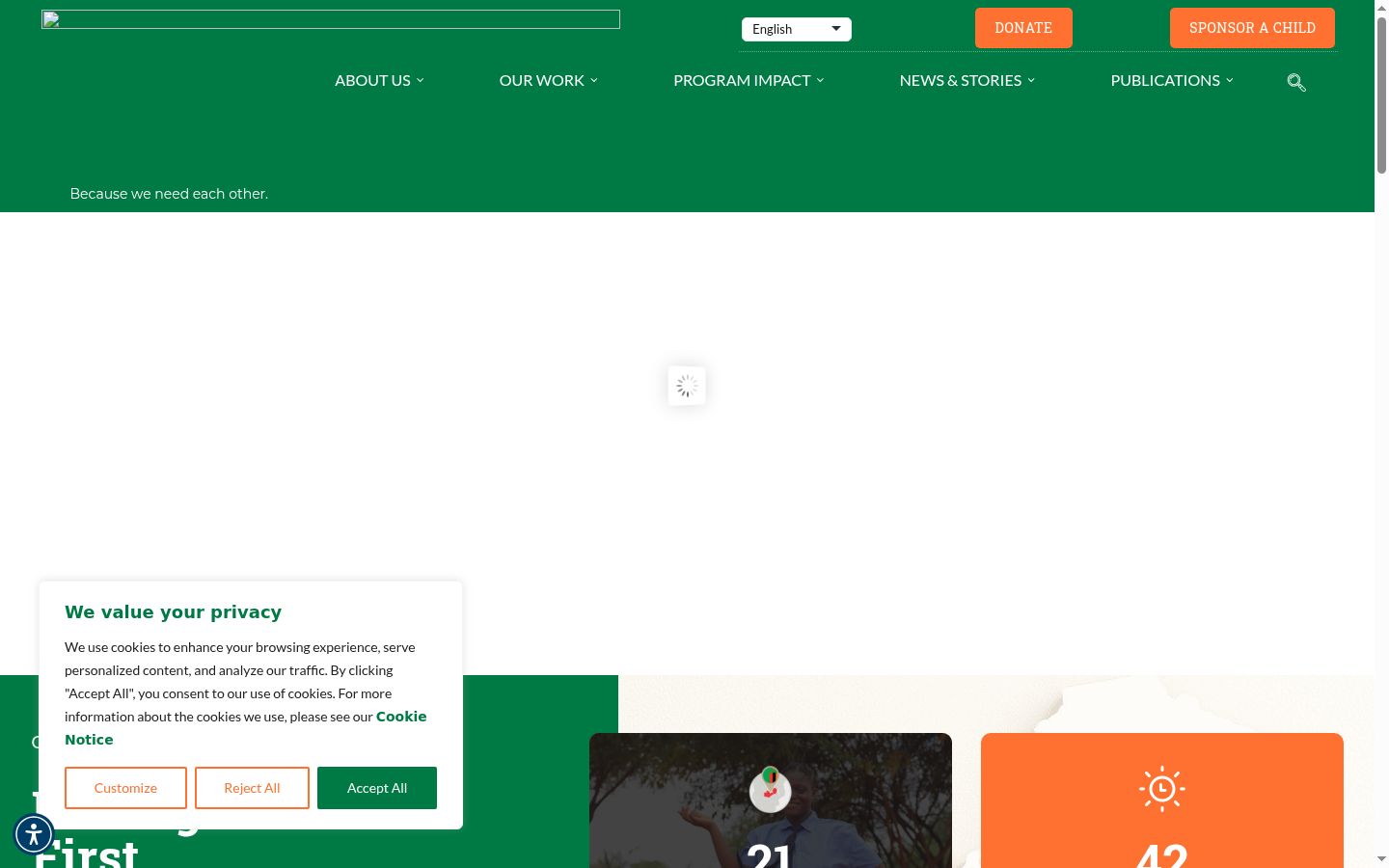 Screenshot del banner di consenso mostrato prima di qualsiasi interazione