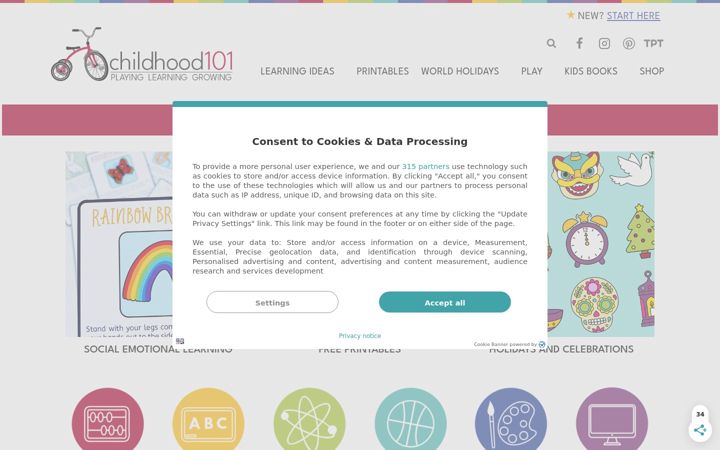 Screenshot of childhood101.com