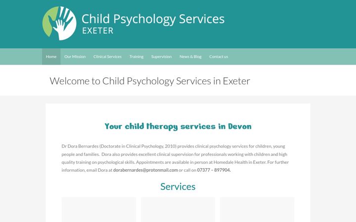Screenshot του childpsychologyexeter.co.uk