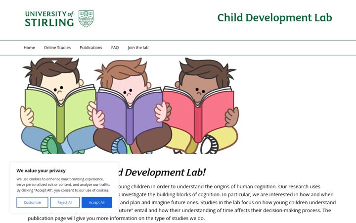 Screenshot του childrendevelopment.stir.ac.uk