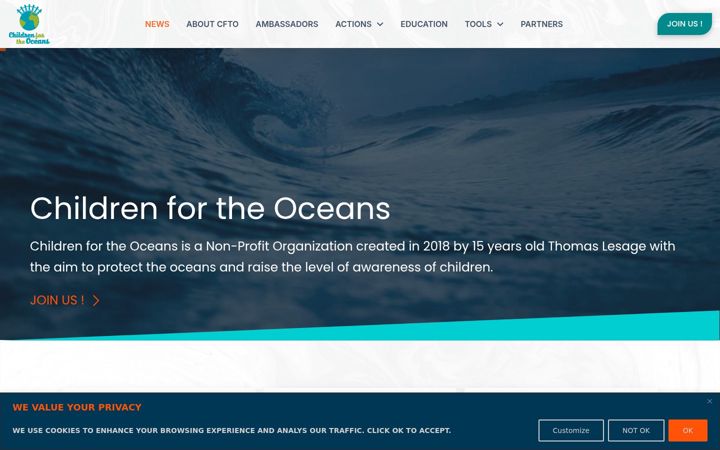 Snímek obrazovky childrenfortheoceans.eu