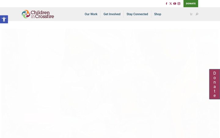 Skærmbillede af childrenincrossfire.org
