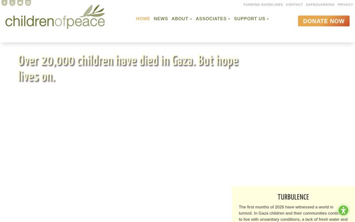 Screenshot του childrenofpeace.org.uk