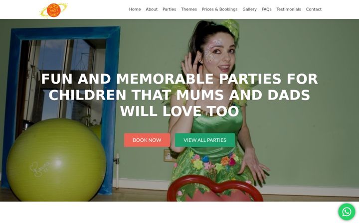 Screenshot του childrenpartyplanet.co.uk