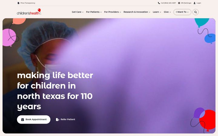 Screenshot van childrens.com