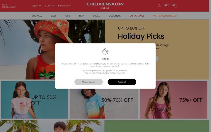 Screenshot of childrensalonoutlet.com