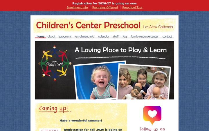 Ekrano kopija childrenscenterpreschool.org