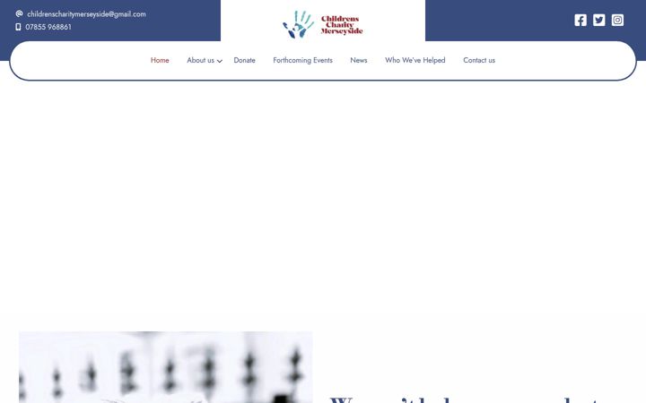 Screenshot του childrenscharitymerseyside.co.uk