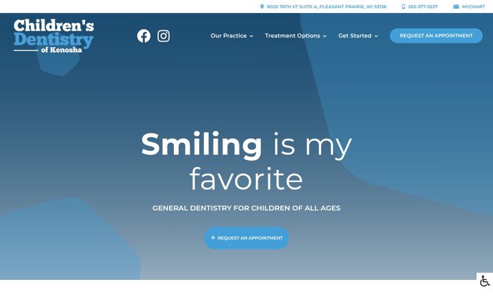 Screenshot of childrensdentistryofkenosha.com