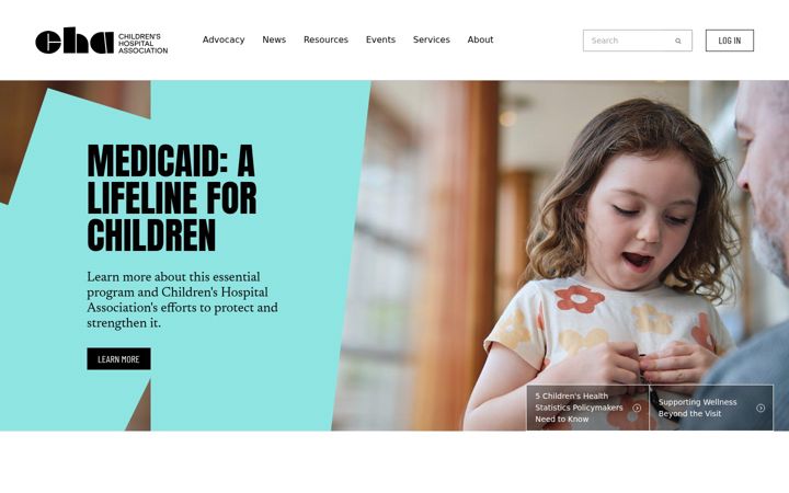 Screenshot of childrenshospitals.org