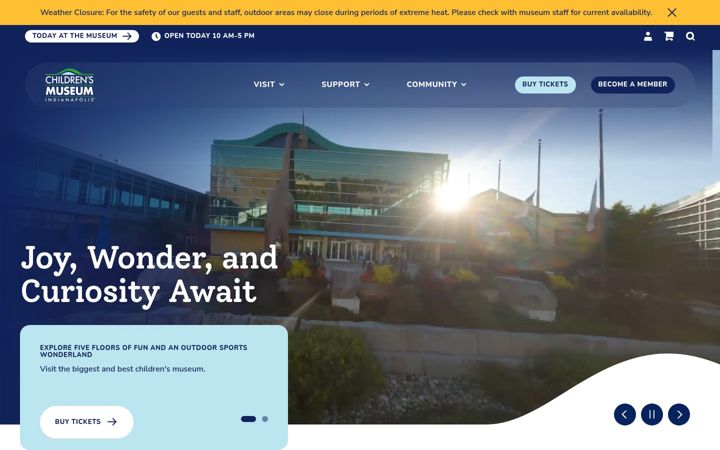 Screenshot of childrensmuseum.org