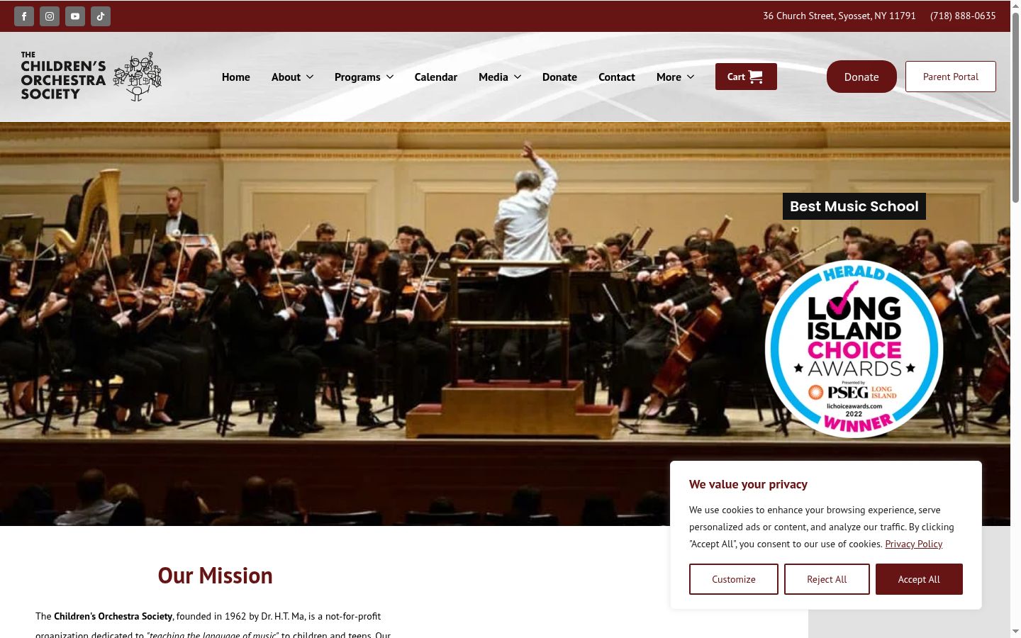 Screenshot of the consent banner shown before any interaction