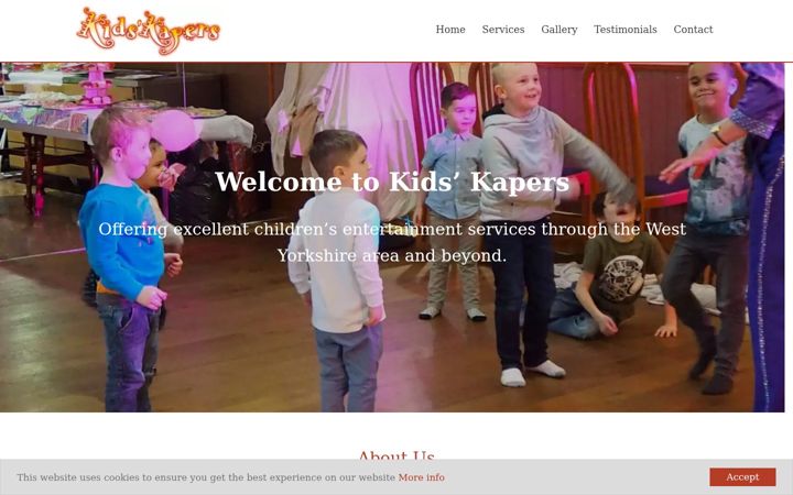 Skjámynd af childrensparties-yorkshire.co.uk