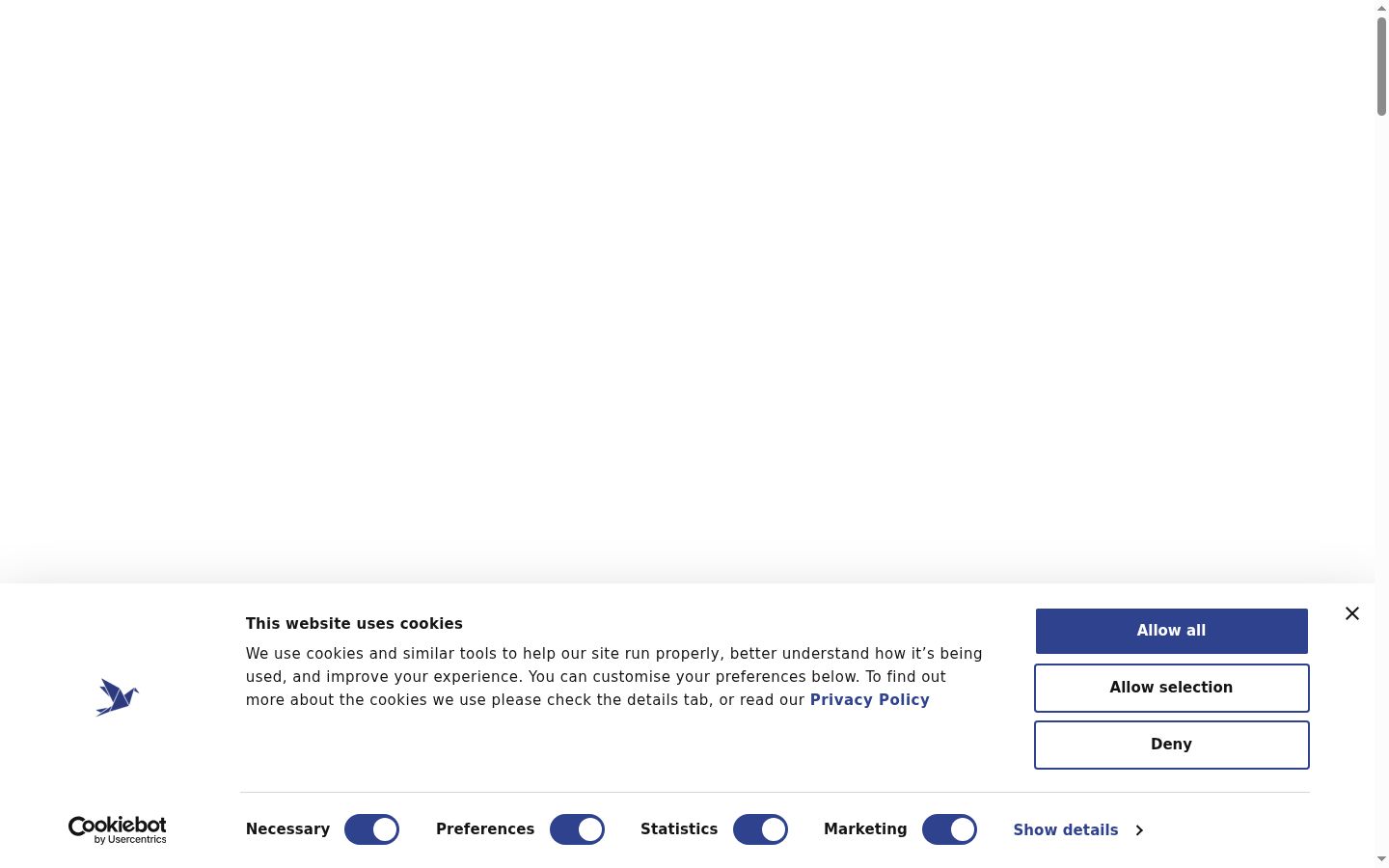 Screenshot of the consent banner shown before any interaction