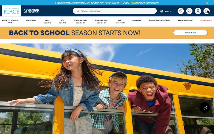 Ekrano kopija childrensplace.com