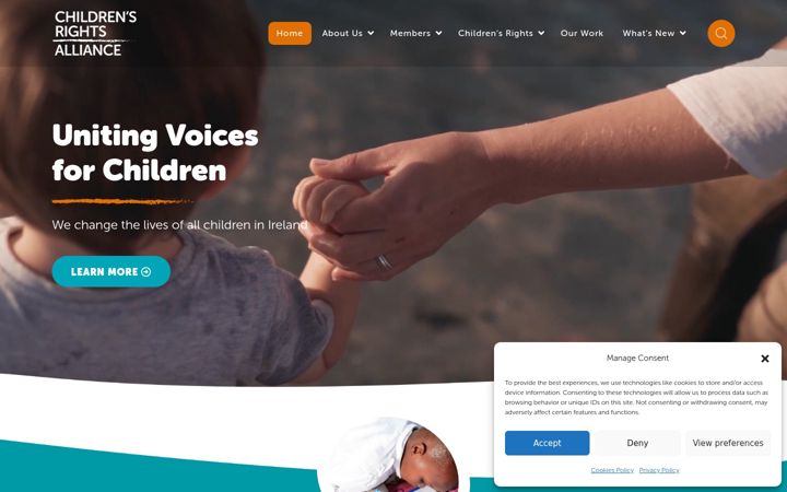 Capture d'écran de childrensrights.ie
