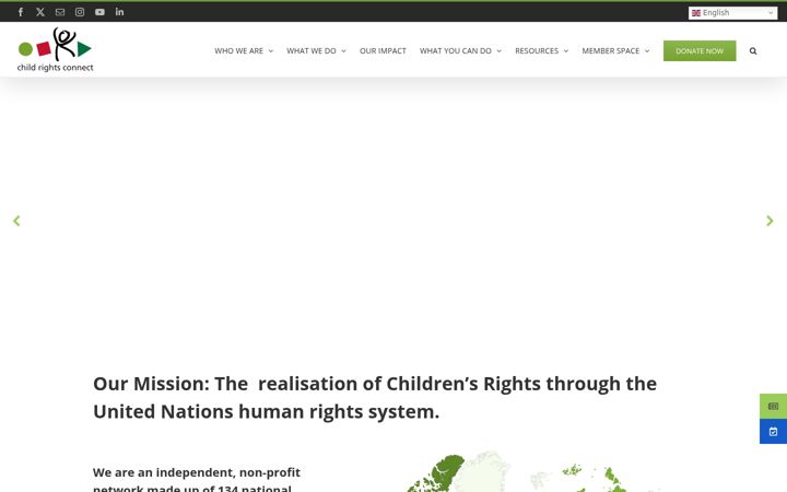 Skærmbillede af childrightsconnect.org