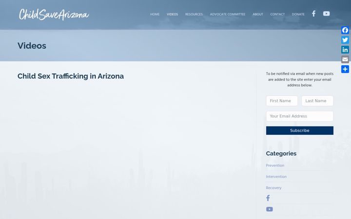Skærmbillede af childsavearizona.org