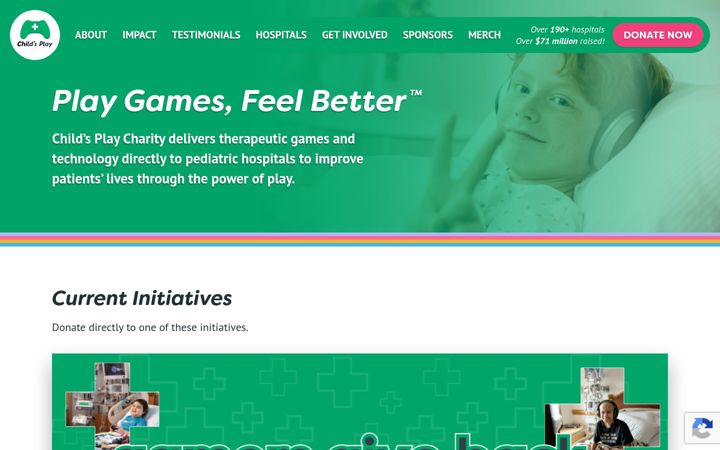 Screenshot of childsplaycharity.org
