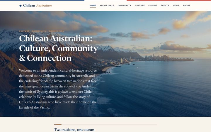 Skærmbillede af chileanaustralian.org