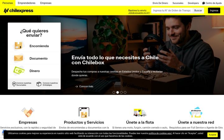 Screenshot of chilexpress.cl