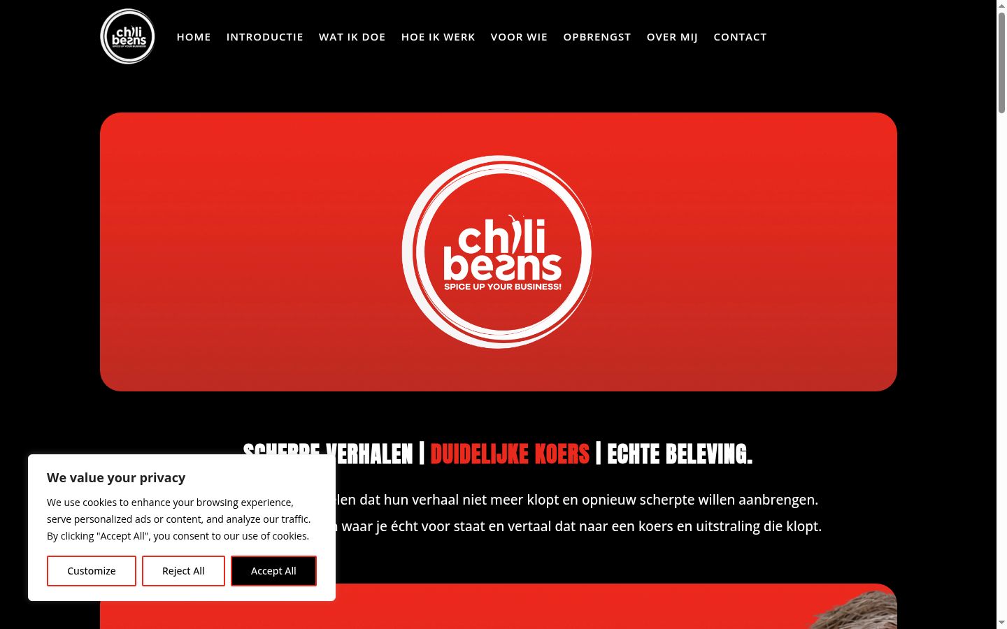 Screenshot of the consent banner shown before any interaction