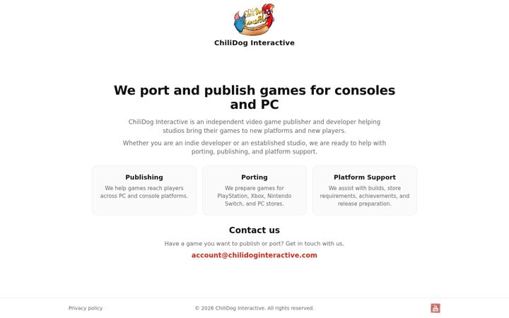 Screenshot of chilidoginteractive.com