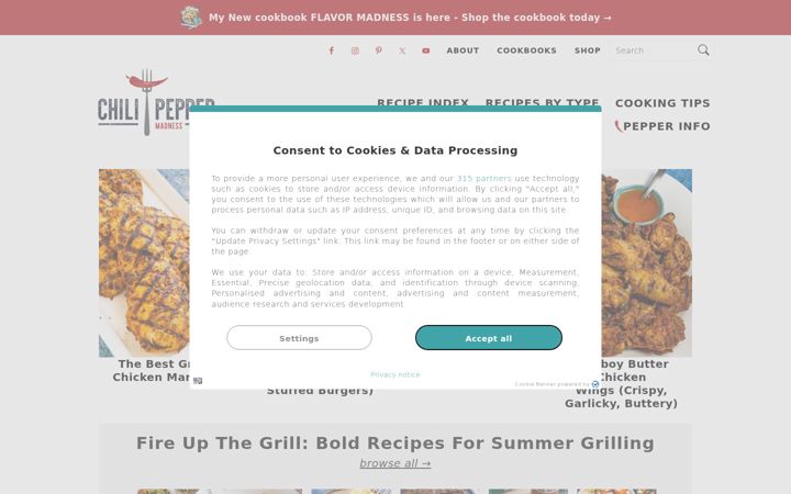 Screenshot of chilipeppermadness.com