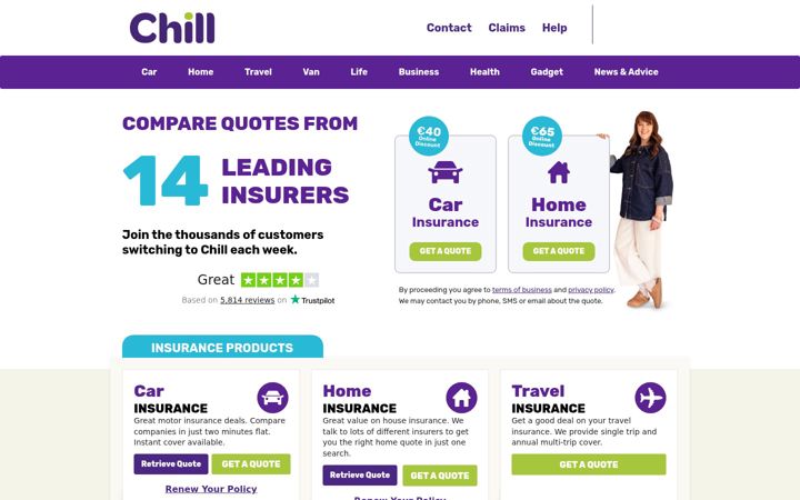 Екранна снимка на chill.ie
