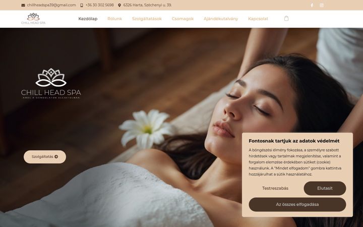 Екранна снимка на chillheadspa.hu