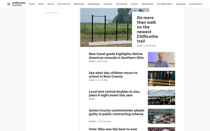 Screenshot of chillicothegazette.com