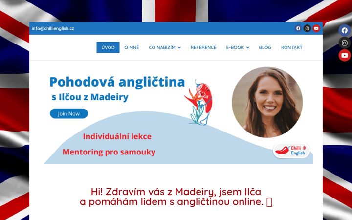 Posnetek zaslona chillienglish.cz