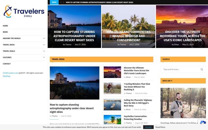 Captură de ecran a chilltravelers.net