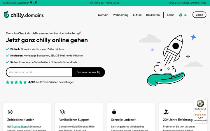Screenshot of chilly.domains