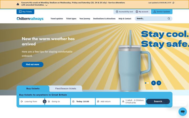 Screenshot of chilternrailways.co.uk
