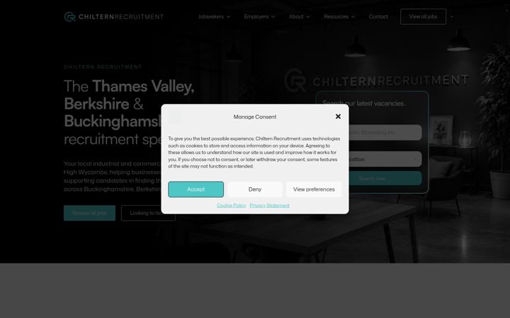 Screenshot του chilternrecruitment.co.uk