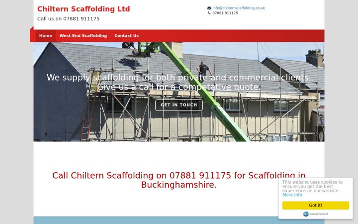 Screenshot του chilternscaffolding.co.uk