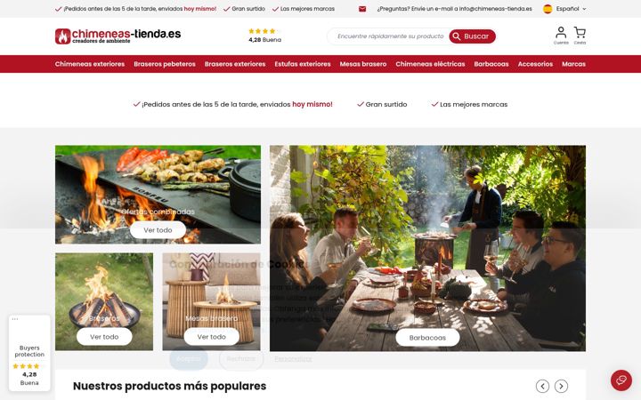 Screenshot di chimeneas-tienda.es