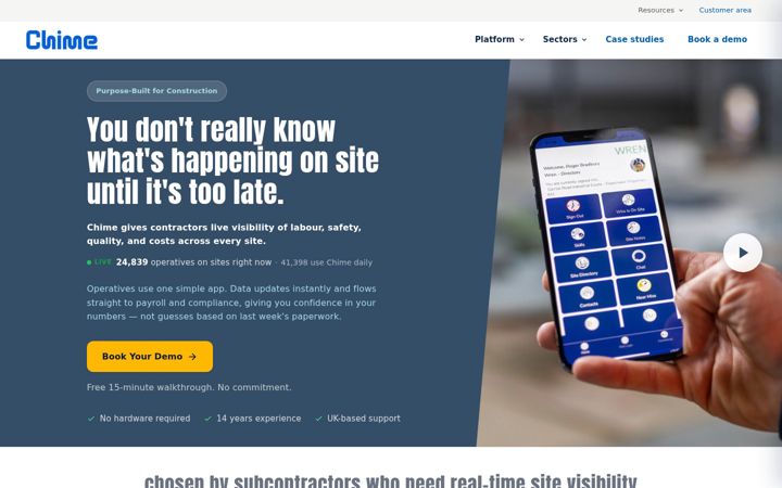 Screenshot του chimesoftware.co.uk