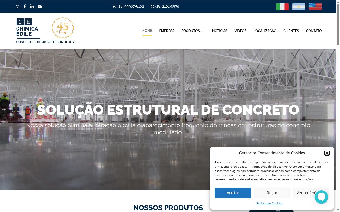 Screenshot of the consent banner shown before any interaction