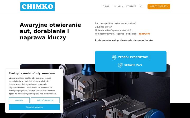Екранна снимка на chimkoserwis.pl