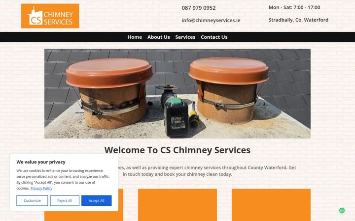 Ekraanipilt saidist chimneyservices.ie