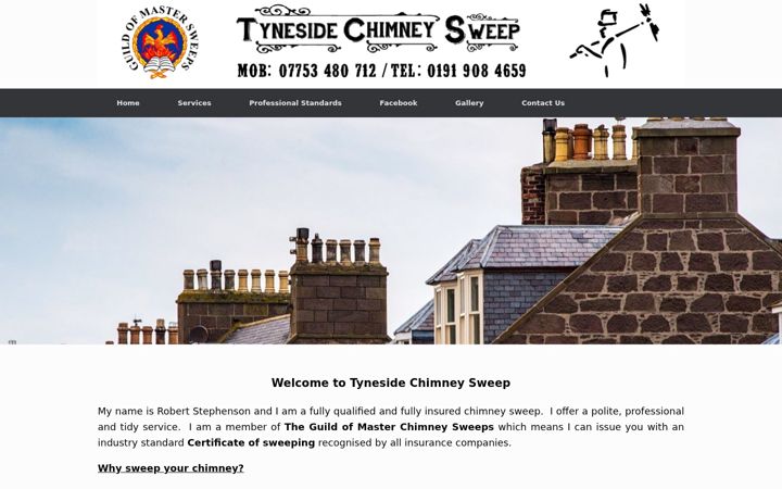 Snímek obrazovky chimneysweepsnewcastle.co.uk