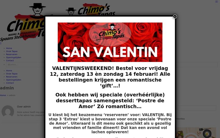 Kuvakaappaus sivustosta chimotapas.nl