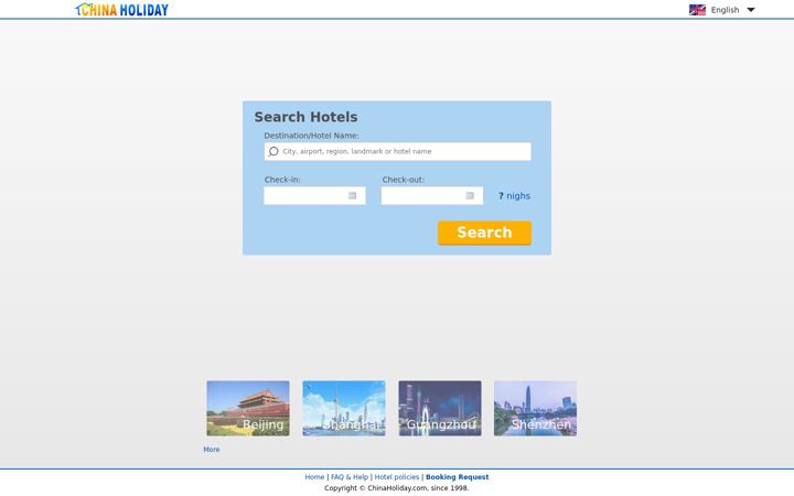 Screenshot of chinaholiday.com