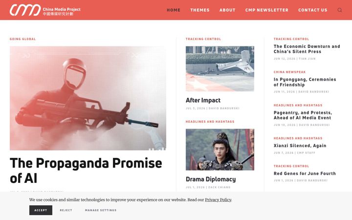 Screenshot of chinamediaproject.org