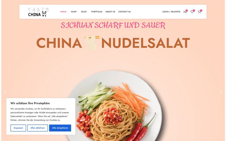 Snímek obrazovky chinataste.eu