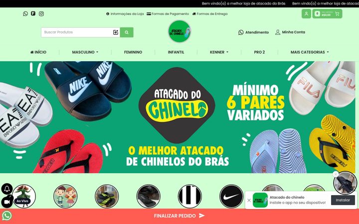 Ekrano kopija chineloatacado.com.br