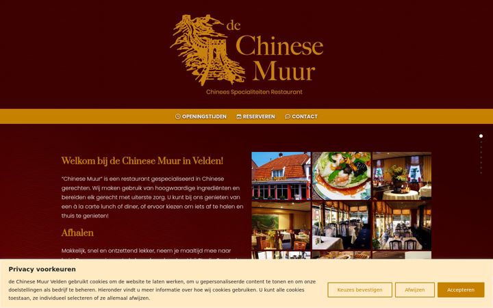 Kuvakaappaus sivustosta chinesemuurvelden.nl