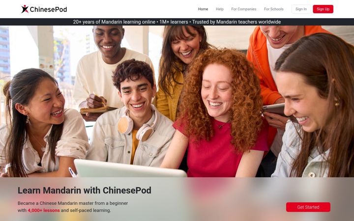 Screenshot von chinesepod.com